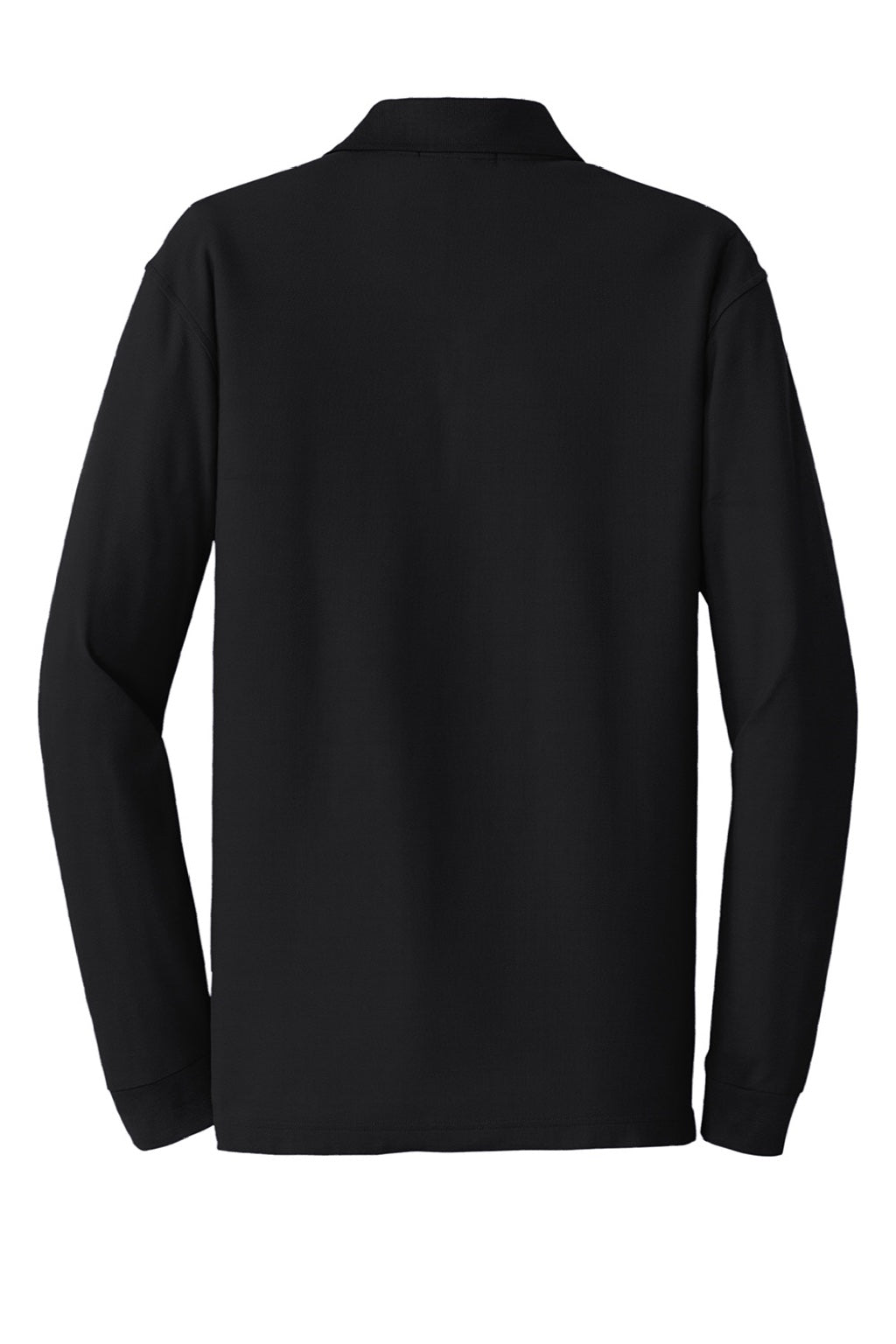 Mens Core Classic Long Sleeve Polo Shirt - Deep Black