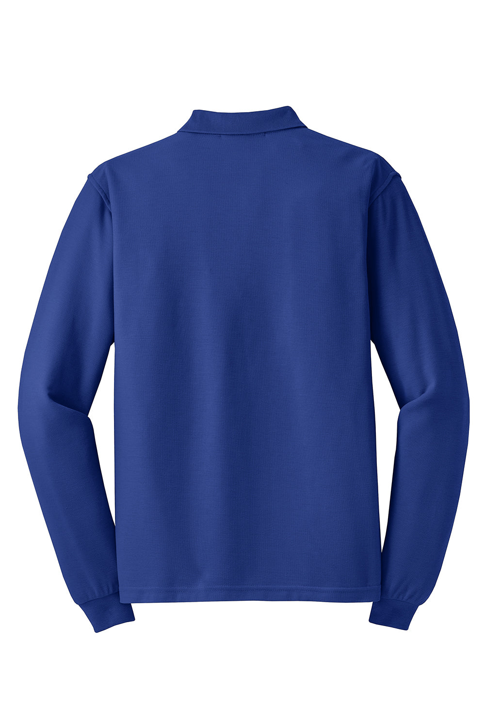 Mens Silk Touch Wrinkle Resistant Long Sleeve Polo Shirt - Royal Blue