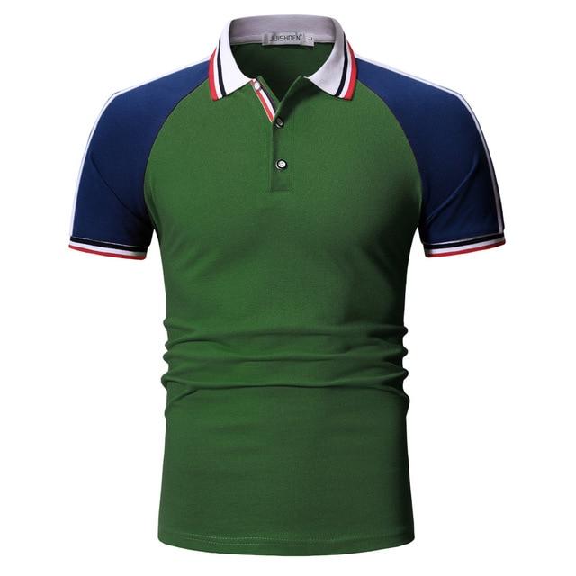 Mens Patchwork Slim Fit Short Sleeve