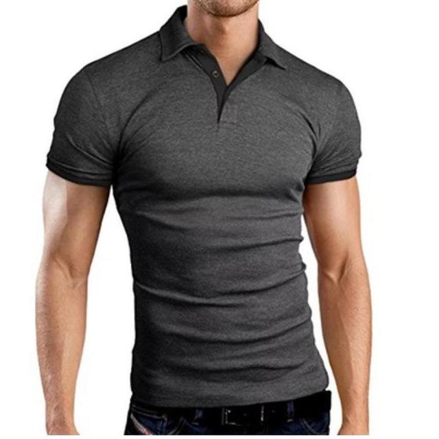 Men Classic Slim Tops Plus Size Causal Shirt Short Sleeve