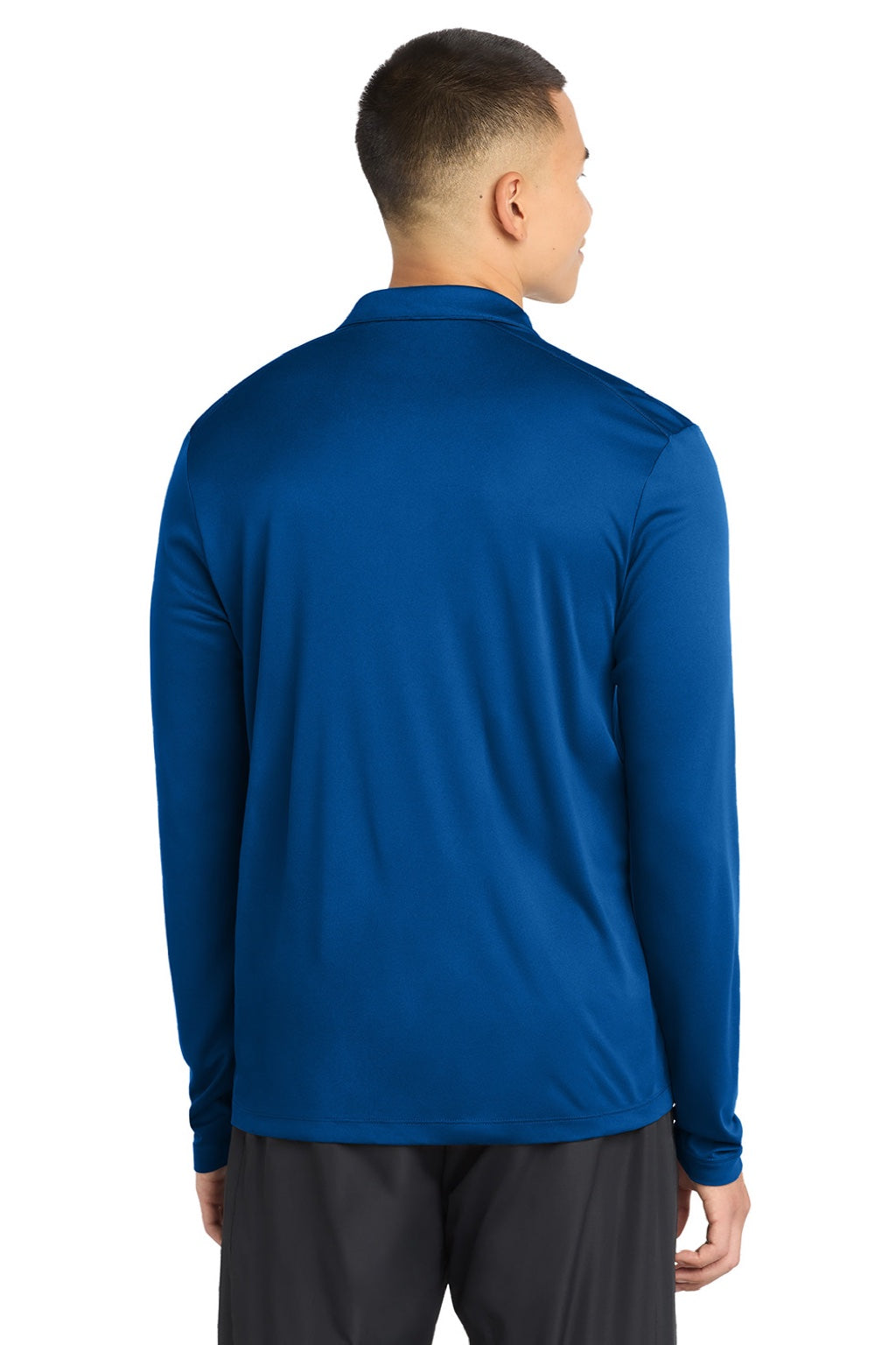 Sport-Tek Mens Moisture Wicking Long Sleeve Polo Shirt - True Royal Blue