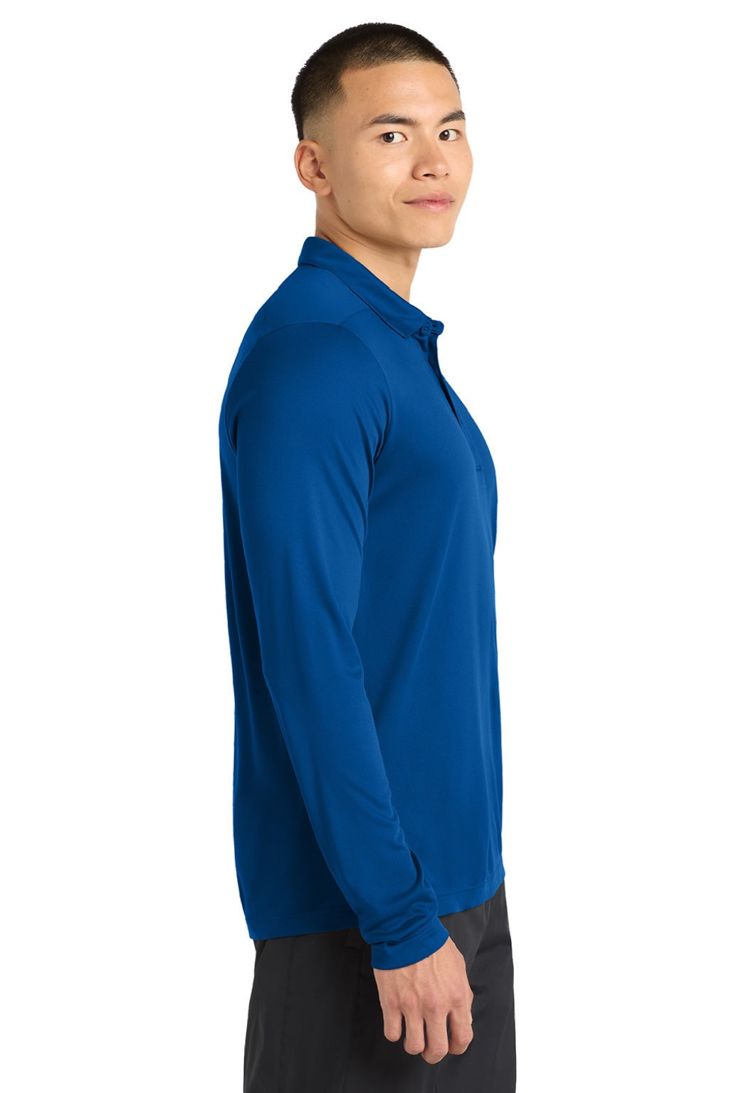 Sport-Tek Mens Moisture Wicking Long Sleeve Polo Shirt - True Royal Blue