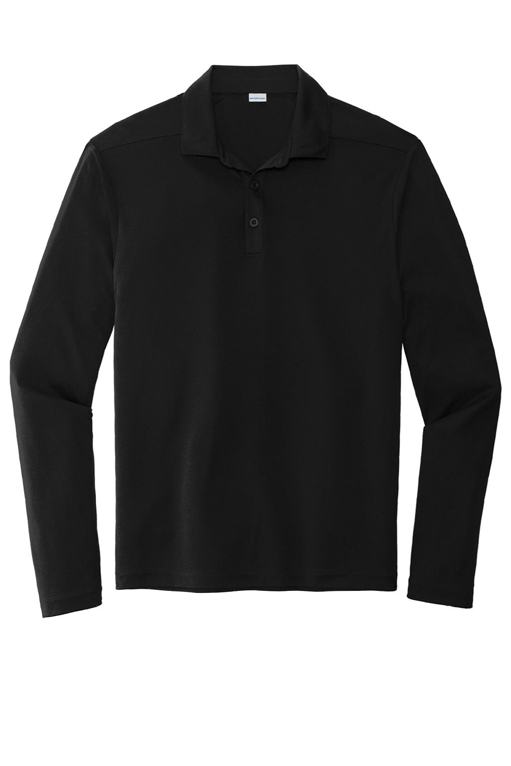 Sport-Tek Mens Moisture Wicking Long Sleeve Polo Shirt - Black