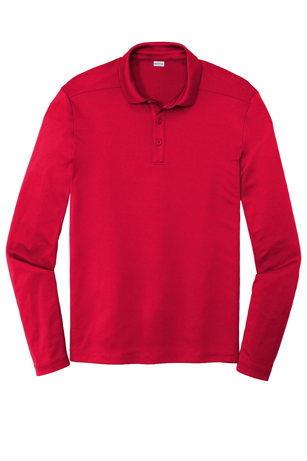 Sport-Tek Mens Moisture Wicking Long Sleeve Polo Shirt - True Red