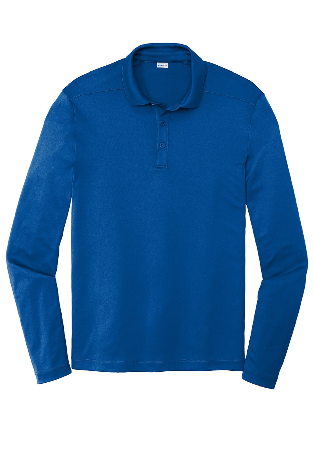 Sport-Tek Mens Moisture Wicking Long Sleeve Polo Shirt - True Royal Blue