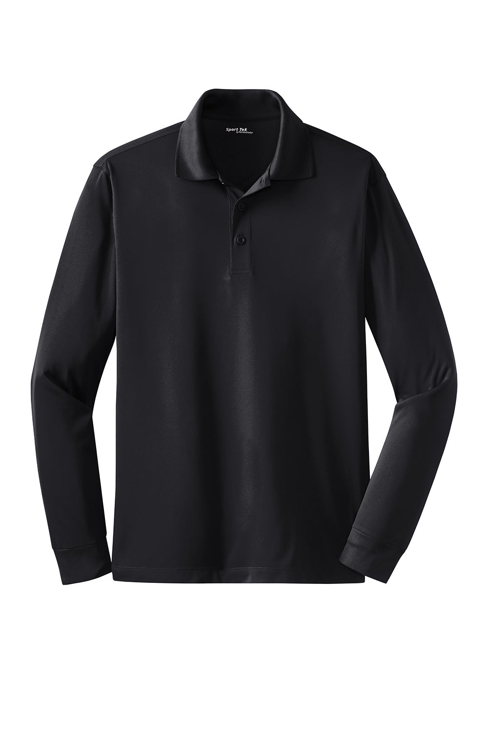 Sport-Tek Mens Sport-Wick Moisture Wicking Long Sleeve Polo Shirt - Black