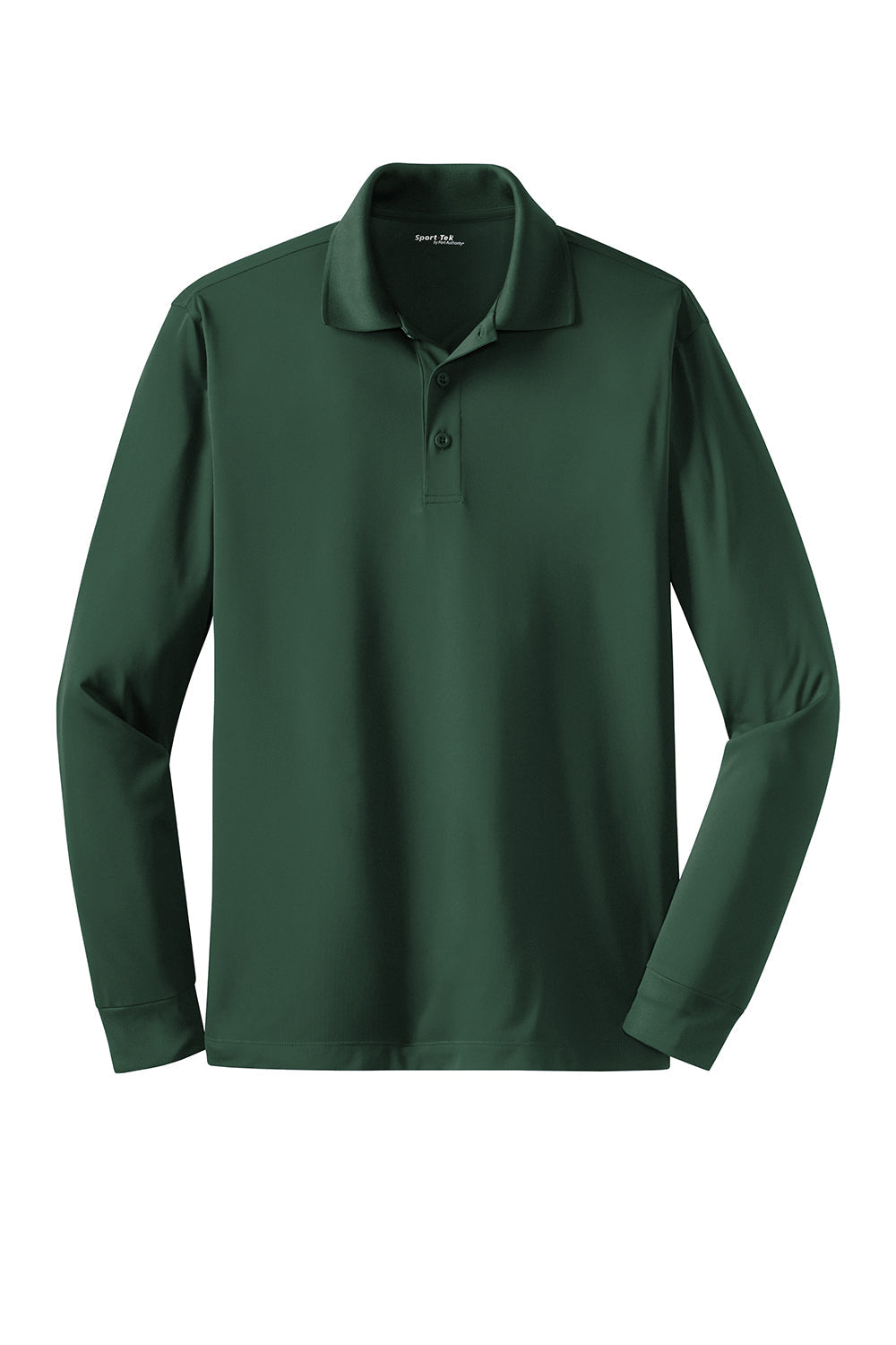 Sport-Tek Mens Sport-Wick Moisture Wicking Long Sleeve Polo Shirt - Forest Green