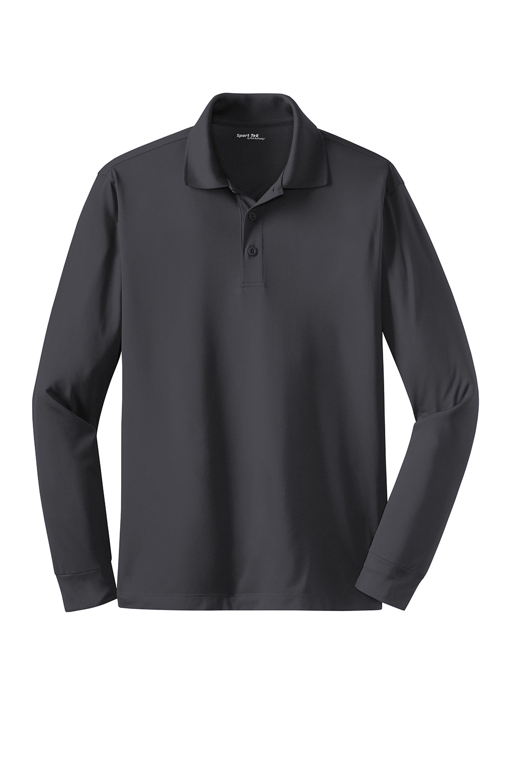 Sport-Tek Mens Sport-Wick Moisture Wicking Long Sleeve Polo Shirt - Iron Grey
