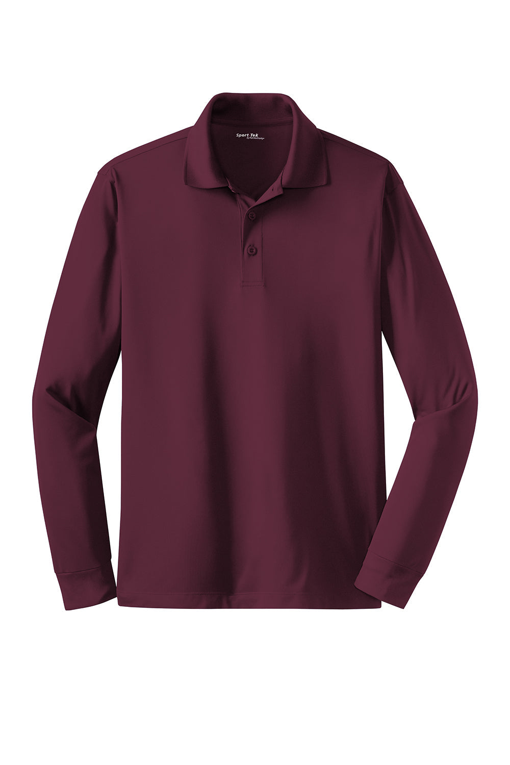 Sport-Tek Mens Sport-Wick Moisture Wicking Long Sleeve Polo Shirt - Maroon
