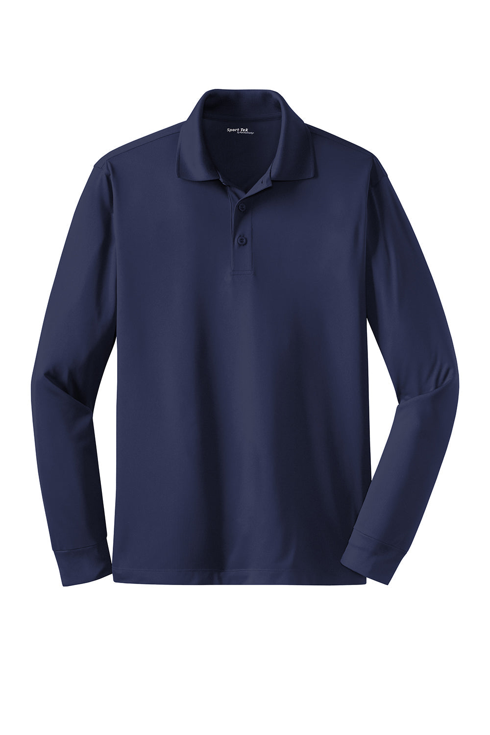 Sport-Tek Mens Sport-Wick Moisture Wicking Long Sleeve Polo Shirt - True Navy Blue