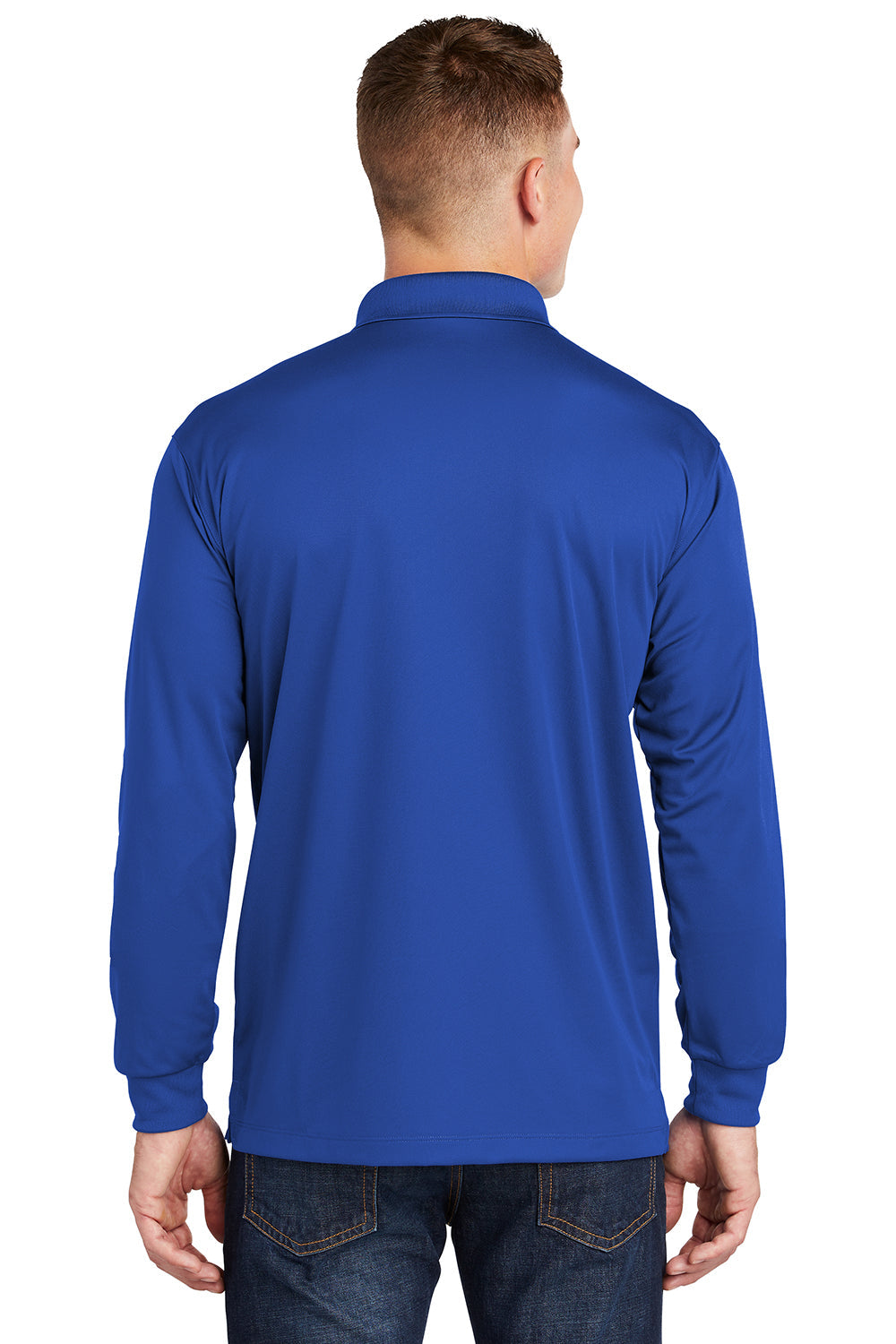 Sport-Tek Mens Sport-Wick Moisture Wicking Long Sleeve Polo Shirt - True Royal Blue