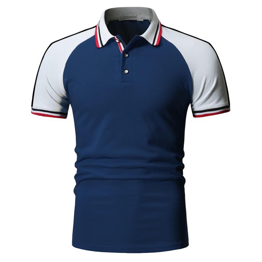 Mens Patchwork Slim Fit Short Sleeve