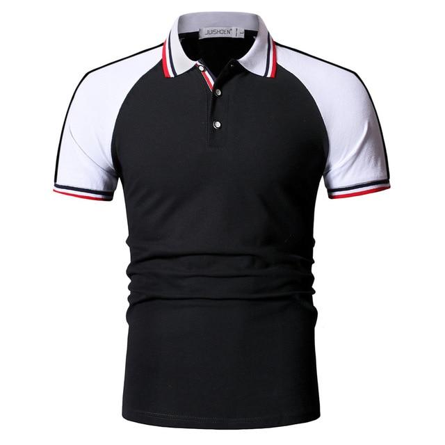 Mens Patchwork Slim Fit Short Sleeve