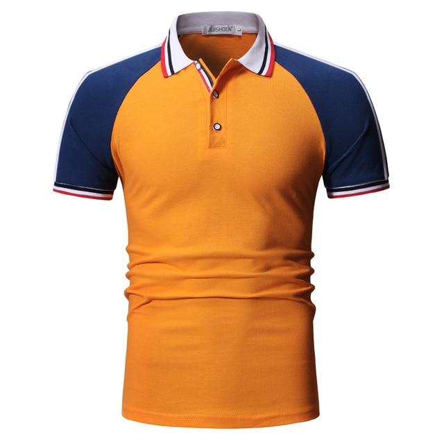 Mens Patchwork Slim Fit Short Sleeve