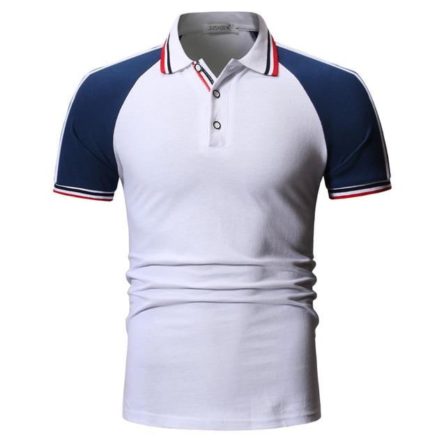 Mens Patchwork Slim Fit Short Sleeve