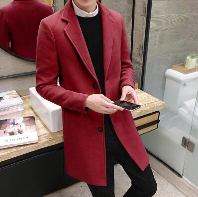 New Winter Woolen Coat Men Leisure Long Sections Woolen Coats