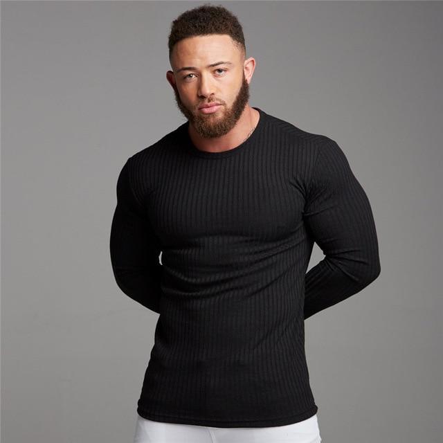 Autumn Fashion Men's T-shirt Sweater O-Neck Slim