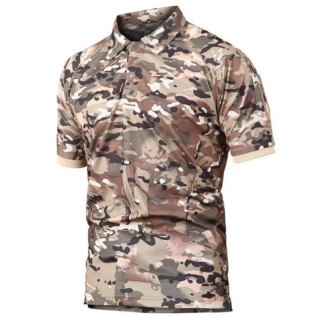 Men Quick Dry Summer Military Polo Shirt Breathable Army Combat