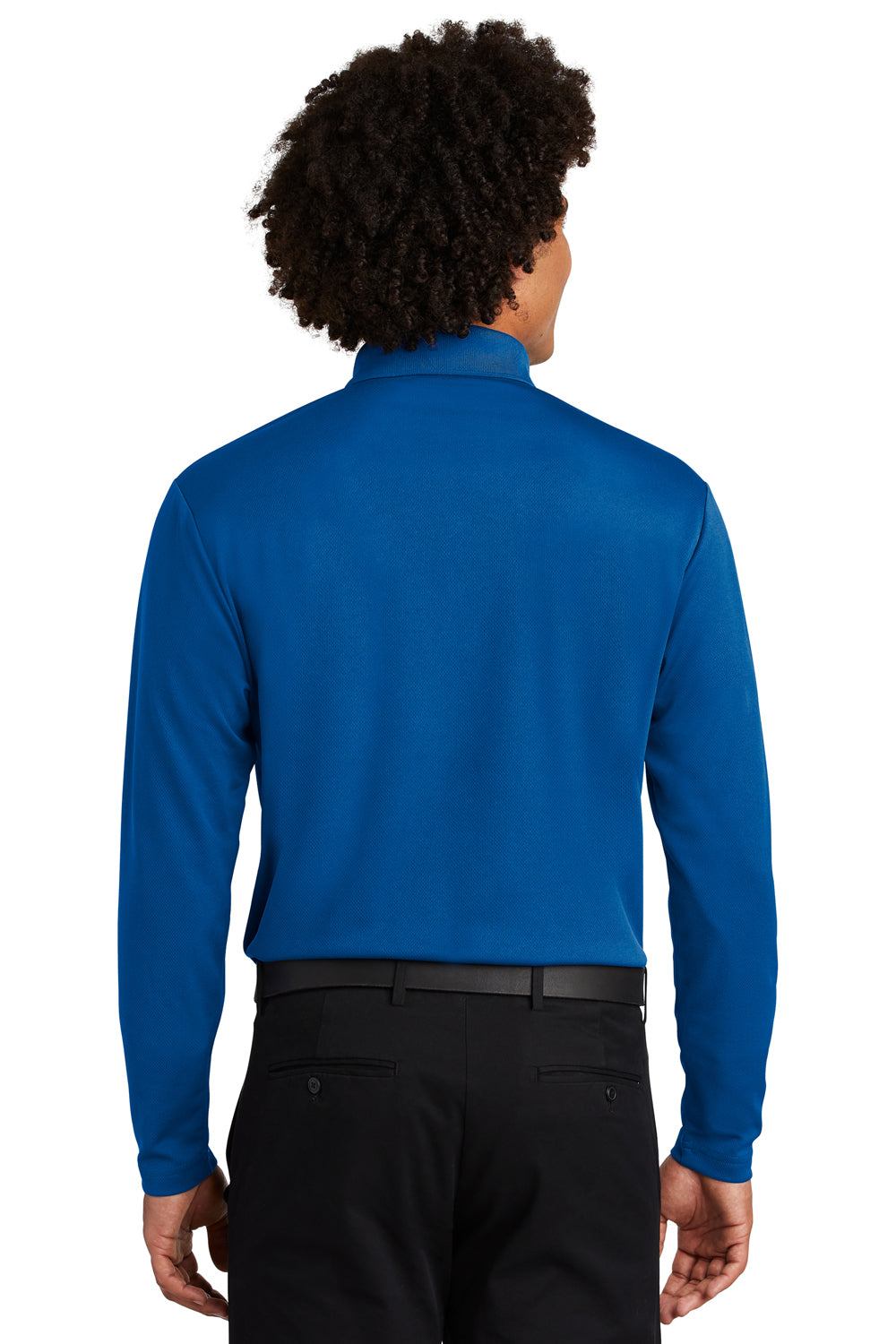 Sport-Tek Mens RacerMesh Moisture Wicking Long Sleeve Polo Shirt - True Royal Blue